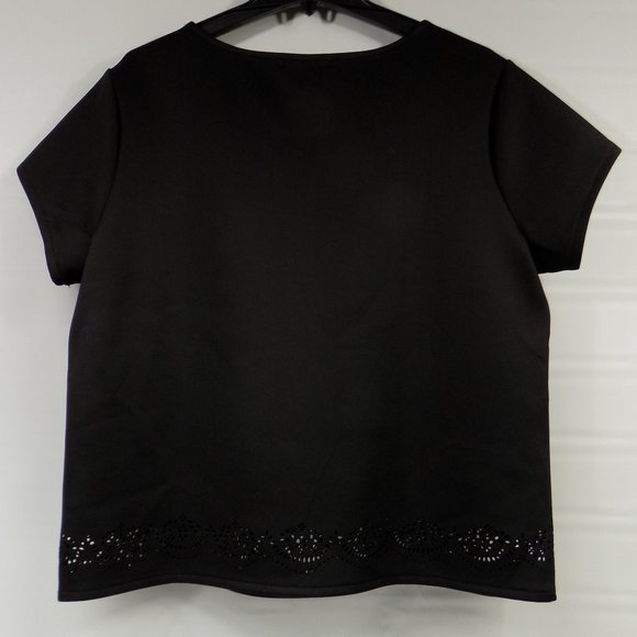 Roz & Ali Black Short Sleeve Blouse Size XL - Picture 4 of 7